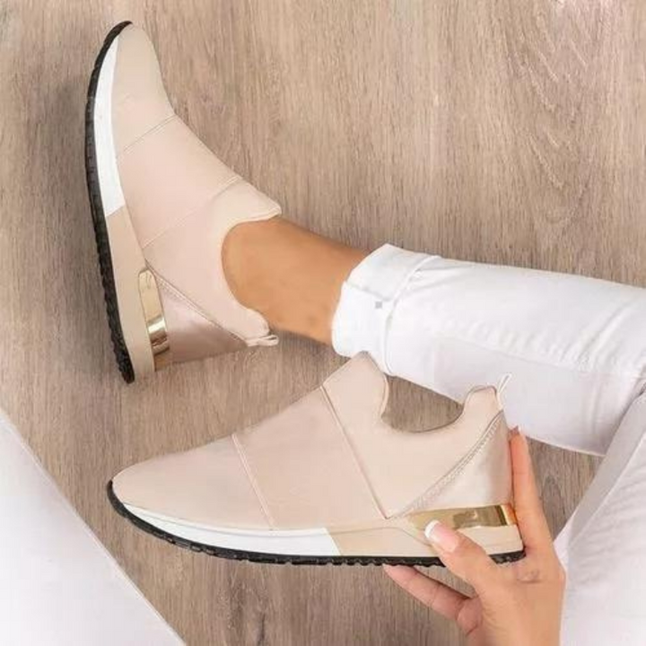 Women's orthopedic supportive sneakers with arch support for walking & comfort.