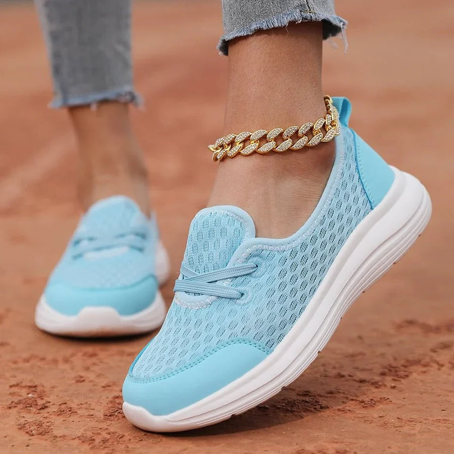 Supportive women's walking shoes with arch support designed for foot pain relief and improved posture.