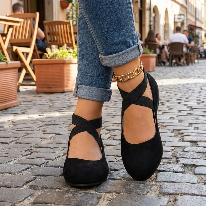 Women's orthopedic wedge sandals with adjustable cross straps for arch support and ultimate comfort.