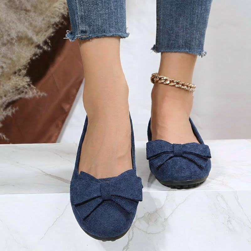 Ladies comfortable orthopedic wide fit ballet flats, perfect for all-day wear & style.