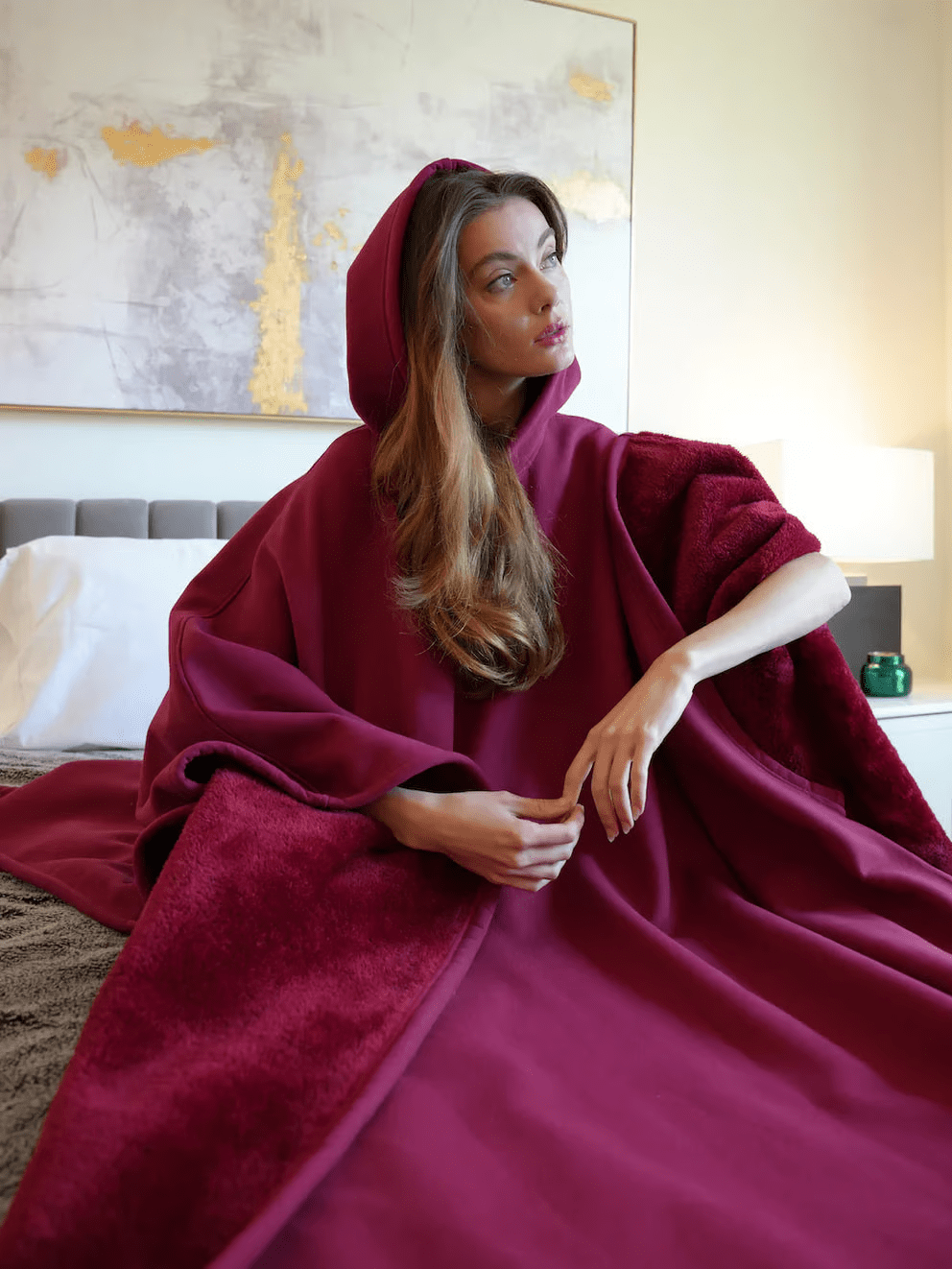 Soft relaxation wear, oversized calming comfort hoodie for women.