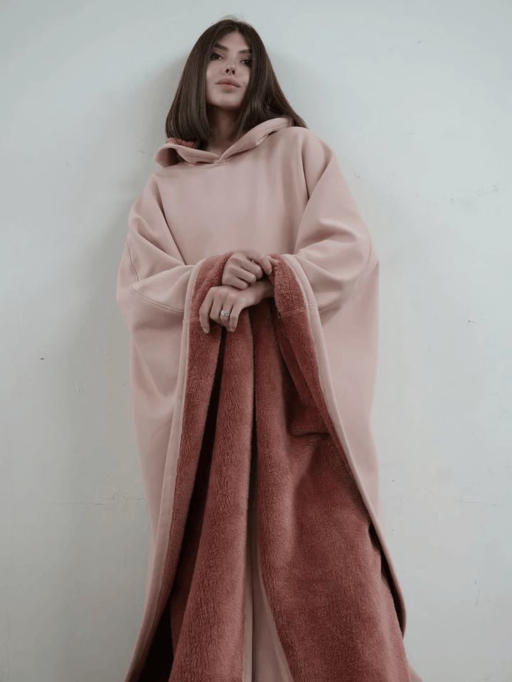 Women's oversized calming hoodie in a serene color, offering ultimate comfort & peace.