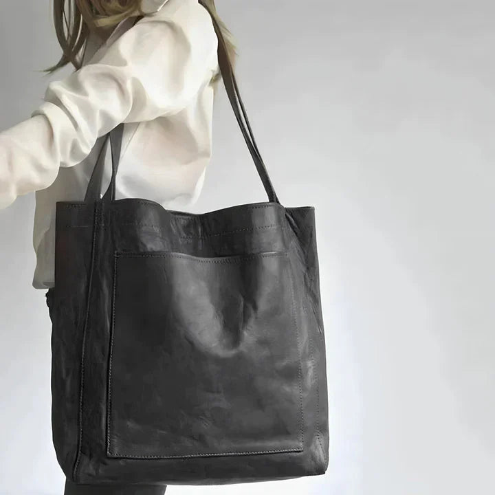 Versatile oversized women's leather tote bag, perfect as a shoulder bag, work bag, or everyday handbag.