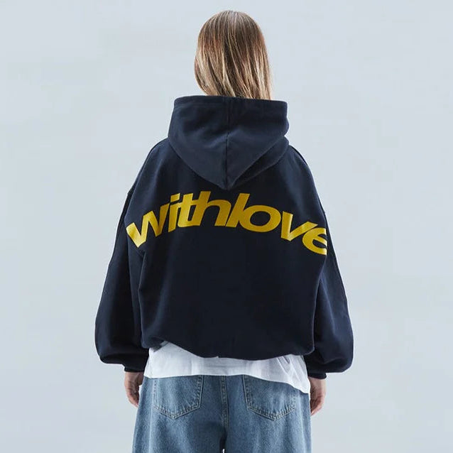Women's oversized graphic cropped hoodie for trendy streetwear style, comfortable & stylish apparel.