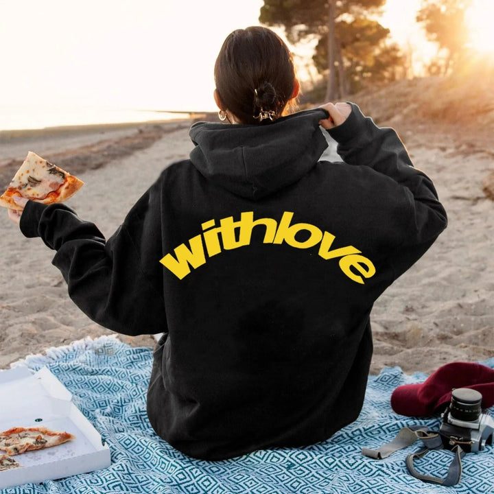 Comfortable women's oversized graphic cropped hoodie, perfect for casual streetwear and trendy fashion.