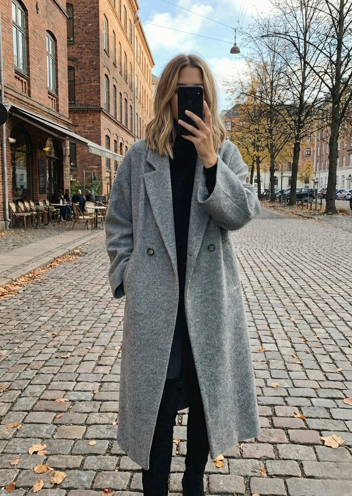 Cozy women's oversized maxi winter coat offering ultimate warmth. Essential longline outerwear for cold weather layering.