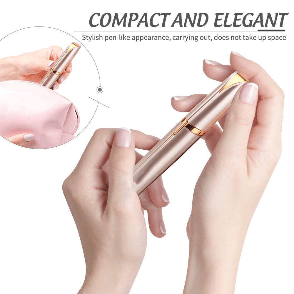 Compact and discreet epilator for women's grooming, ideal for on-the-go touch-ups