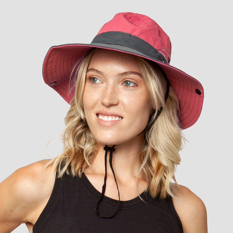 Women's yellow wide-brim sun hat, UV protection, easily foldable for convenient storage