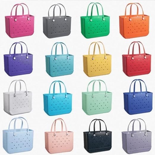 High-quality women's washable EVA tote bag, vented design, perfect for beach.