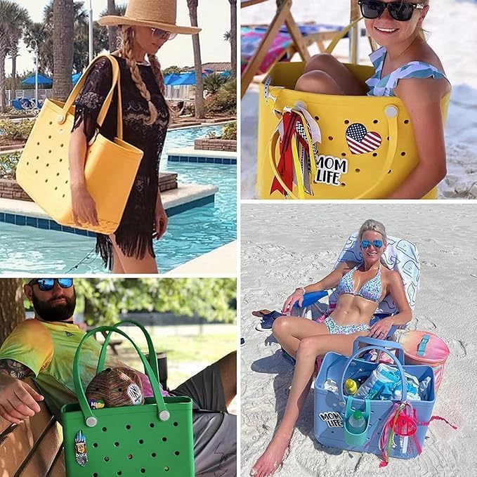 Waterproof white EVA beach tote with large capacity & vented design for quick drying.