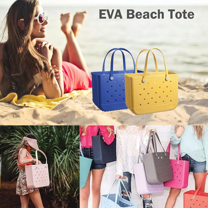 Chic women's gray EVA travel tote, washable, waterproof, and large for excursions.
