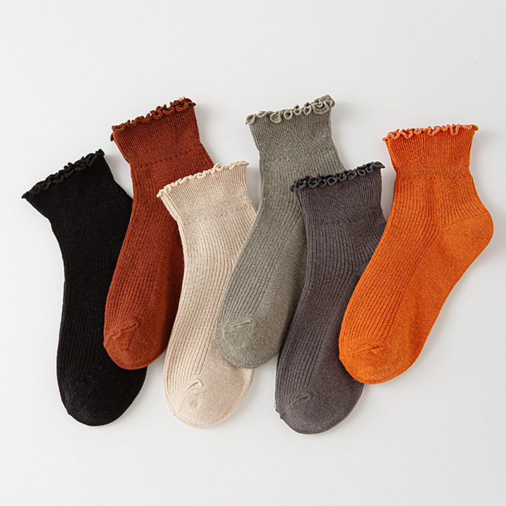 Comfy women's fashion ruffle ankle socks, a cute accessory for stylish outfits & playful everyday looks.