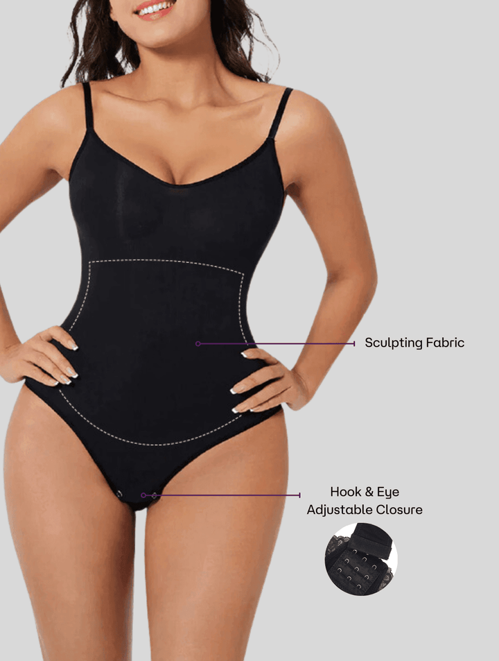 Body shaper bodysuit offering waist shaping & slimming compression for smooth silhouette.
