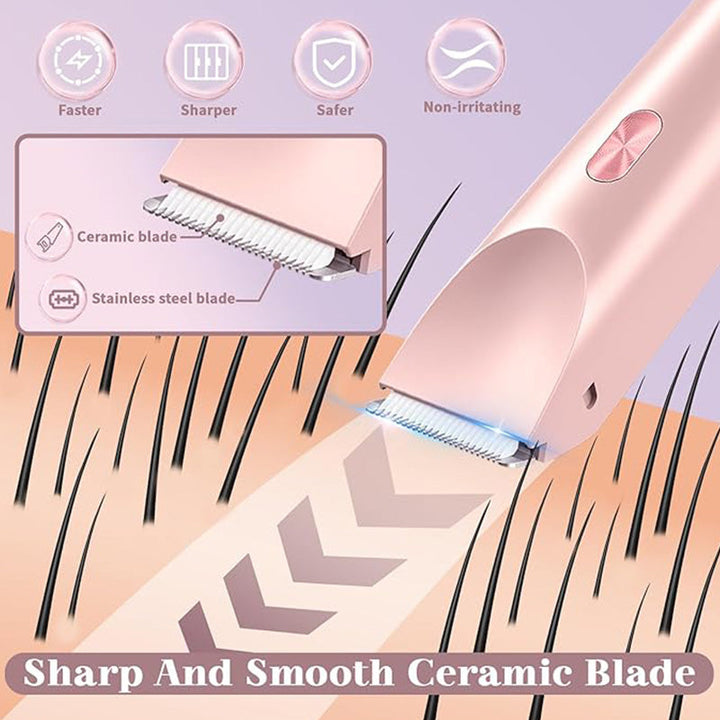 Waterproof dual-head women's shaver, offering a smooth and comfortable hair removal experience for ladies.