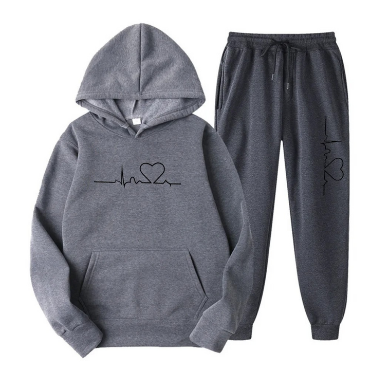 Soft women's apparel: two-piece relaxed lounge set with comfortable hoodie and jogger pants