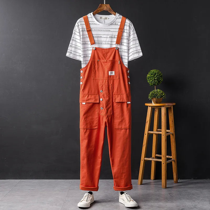 Stylish women's relaxed fit bib overalls. Versatile casual jumpsuit, ideal for comfy everyday and spring outfits.
