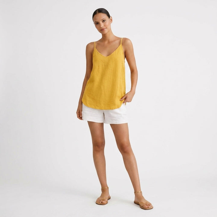 Summer-ready women's spaghetti strap tank top, offering relaxed comfort.