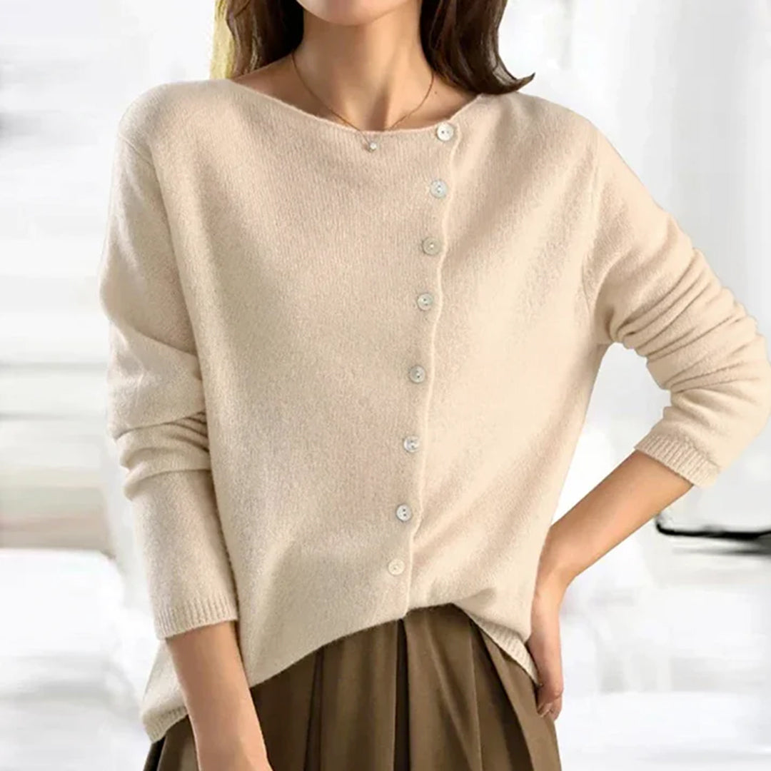 Soft knit relaxed fit women's cardigan, button front design, ideal for casual winter wear
