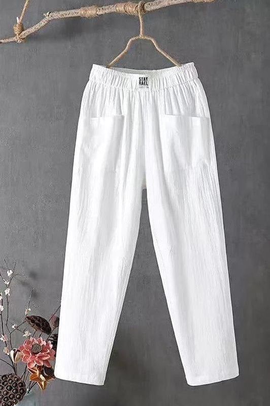 Women's relaxed wide-leg pants in a comfortable, loose fit. Perfect for casual everyday summer fashion.