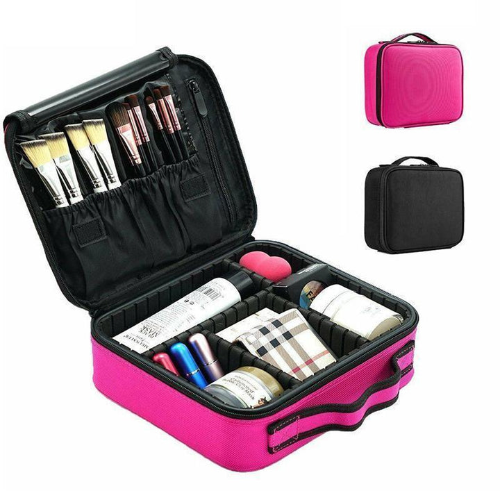 Waterproof rose red beauty accessories bag, a portable solution for cosmetic storage while traveling.