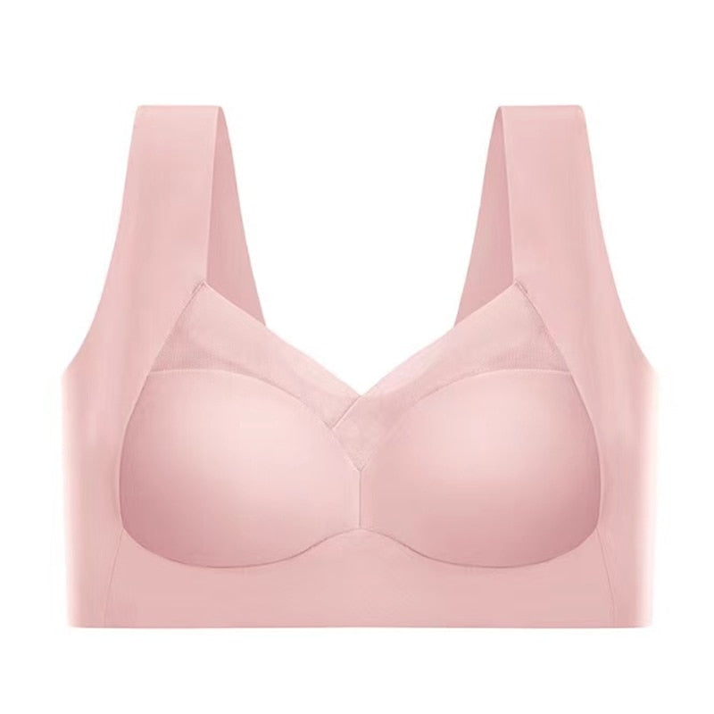 Comfortable women's seamless bra with wireless design for all-day smooth comfort and shaping.