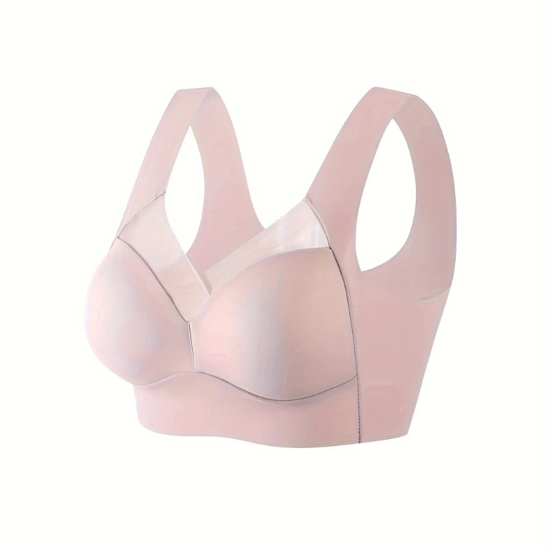 Women's comfortable seamless wireless bra in a neutral color, ideal for everyday smooth comfort.