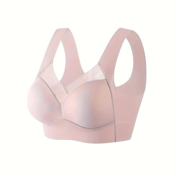 Women's comfortable seamless wireless bra in a neutral color, ideal for everyday smooth comfort.