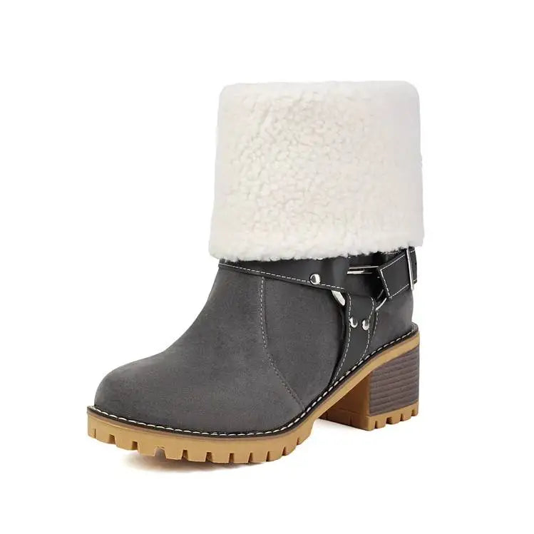 Sherpa lined ankle boots for women, showcasing durable sole and winter readiness