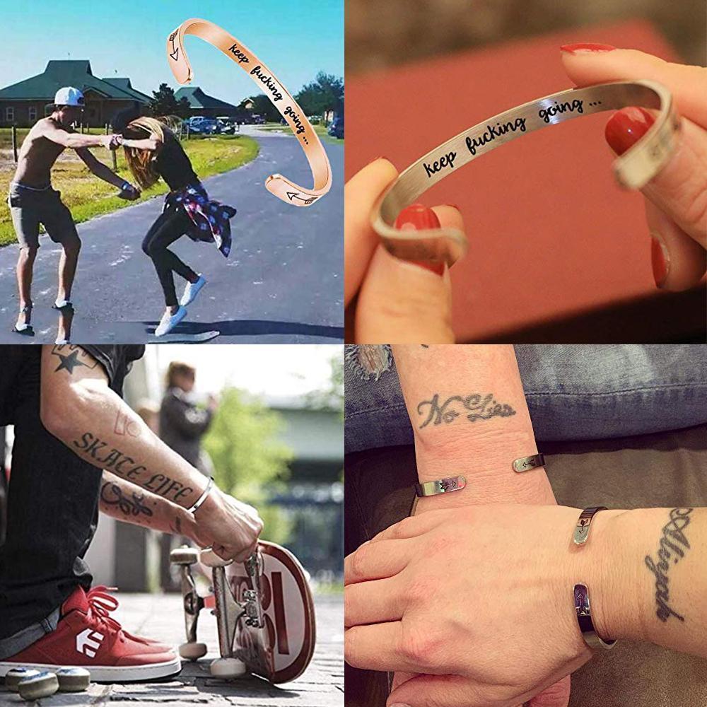 Detailed view of the polished finish on a silver engraved women's cuff bangle bracelet