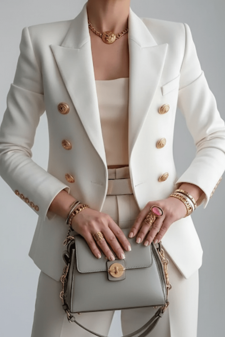 Women's sleek tailored blazer, ideal for confident office wear, business attire, and formal events.