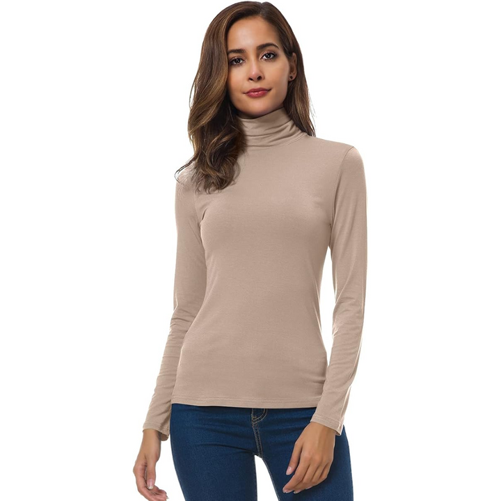 Autumn fashion women's turtleneck, long sleeve slim fit for stylish layering.