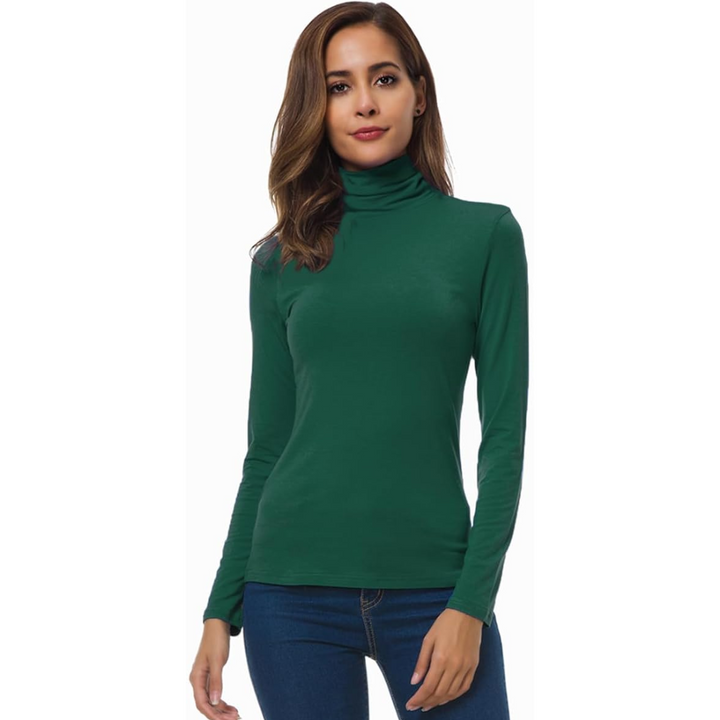 Chic women's turtleneck in slim fit design, ideal for versatile autumn outfits.