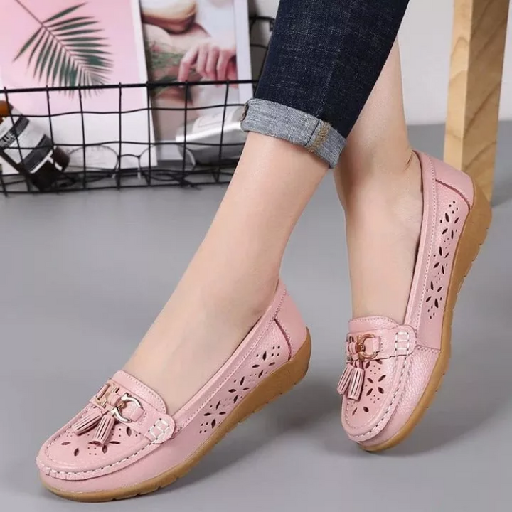 Women's soft breathable moccasin sandals for comfortable everyday wear.
