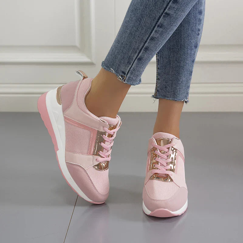 Lightweight women's athletic sneakers, breathable & cushioned for all-day comfort. Great for walking.