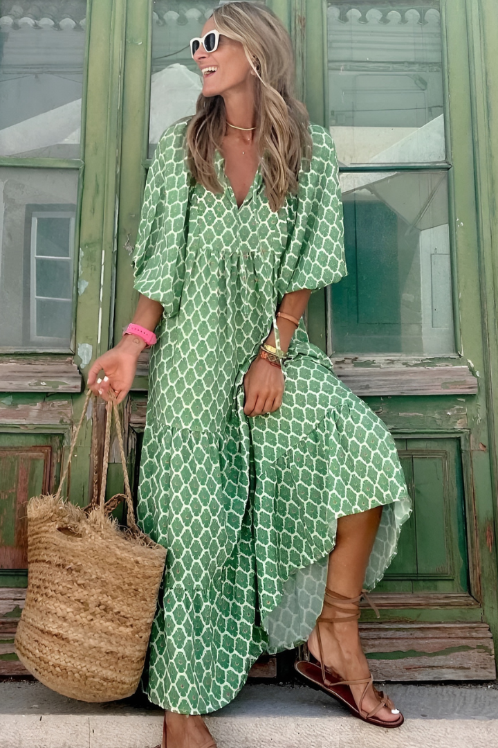 Women's sophisticated flowing maxi dress for elegant evenings, formal occasions, or parties. Comfortable long fit.