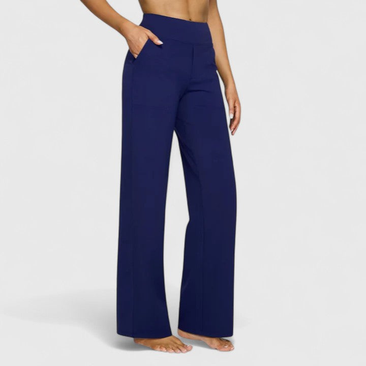Classic black women's pull-on dress pants, versatile for work or sophisticated casual wear. Enjoy effortless comfort.