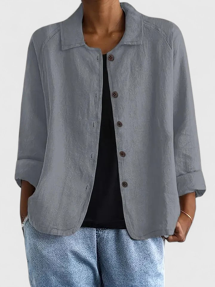 Stylish women's blouse, perfect for layering or as an everyday sophisticated top.