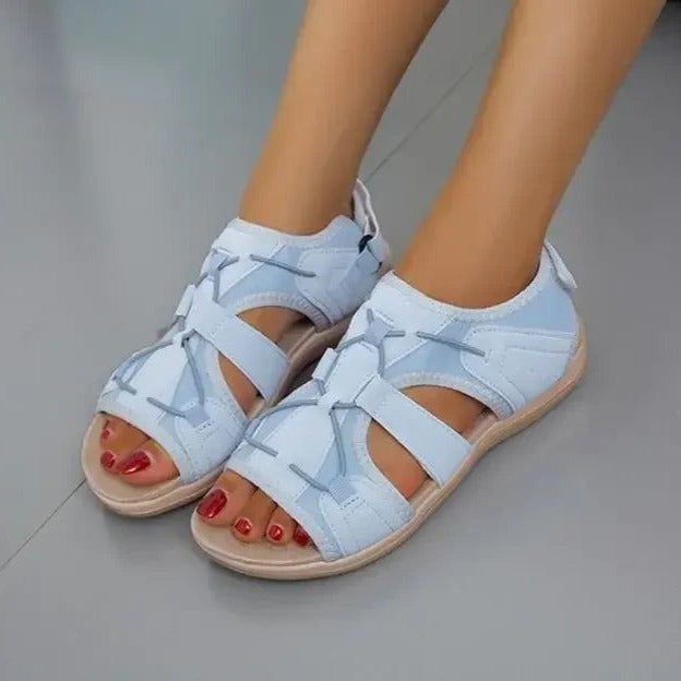 Pair of women's sporty sandals, perfect for casual spring and summer fashion footwear.