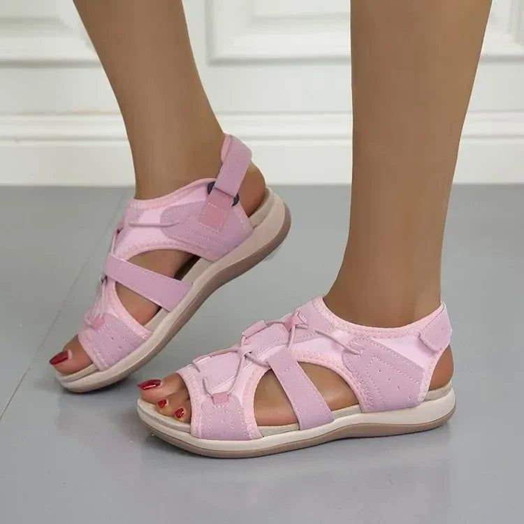 Women's sandals with adjustable straps, offering a customizable and sporty comfort fit for spring.
