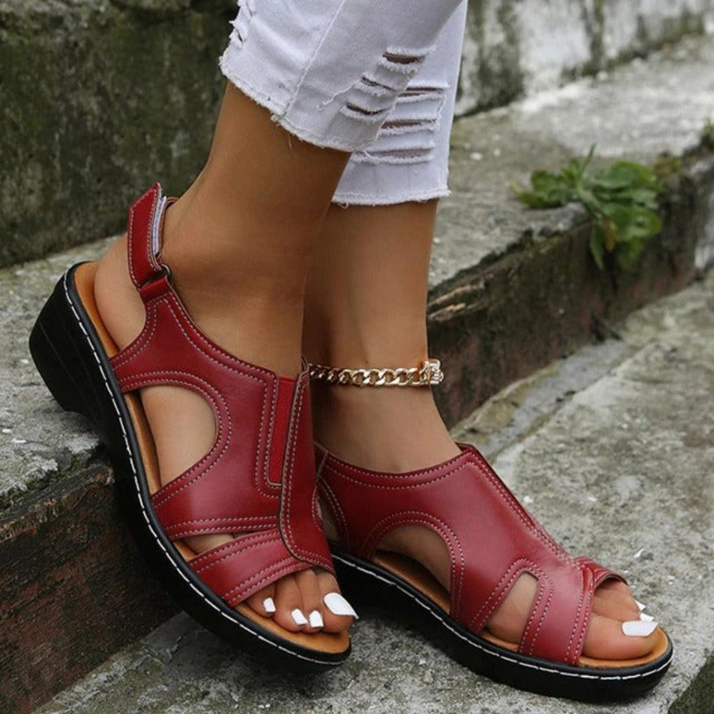 Stylish women's platform sandals with unique cutout design, ideal for spring fashion
