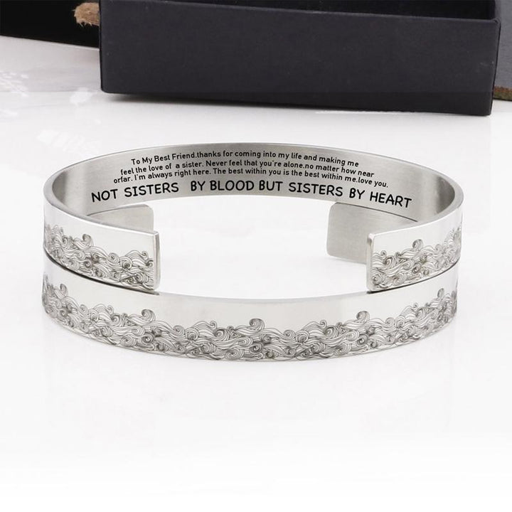 Women's stainless steel open wave bracelet, a stylish gift for ocean lovers