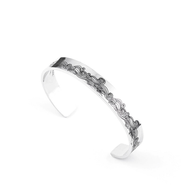 Women's stainless steel wave bracelet, a chic addition to any jewelry collection