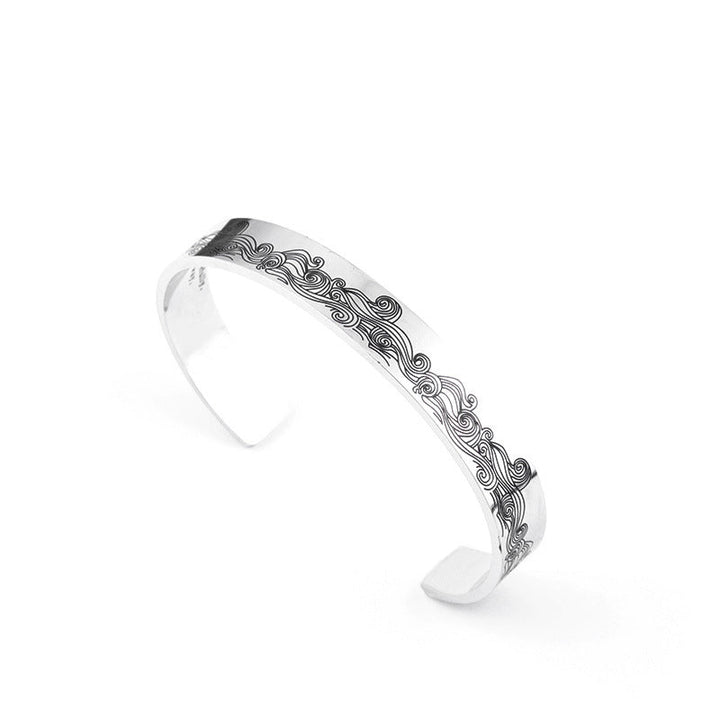 Women's stainless steel wave bracelet, a chic addition to any jewelry collection