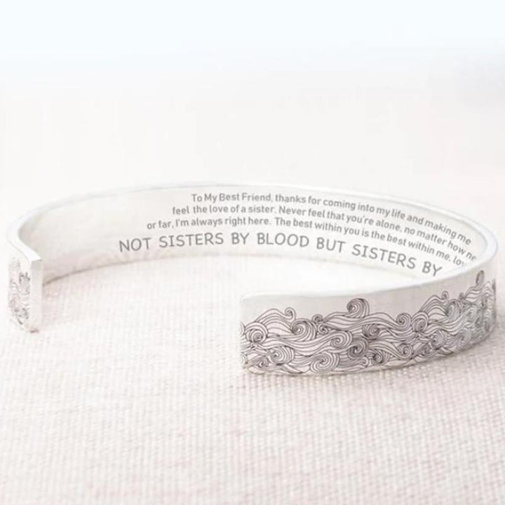 Daughter's gift: beautiful stainless steel wave bracelet, ocean-inspired design