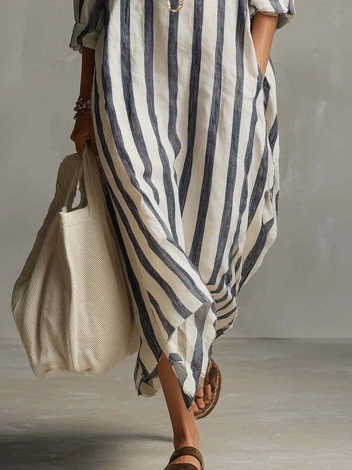 Casual striped oversized shirt dress for women, a comfortable and stylish option for warm weather.