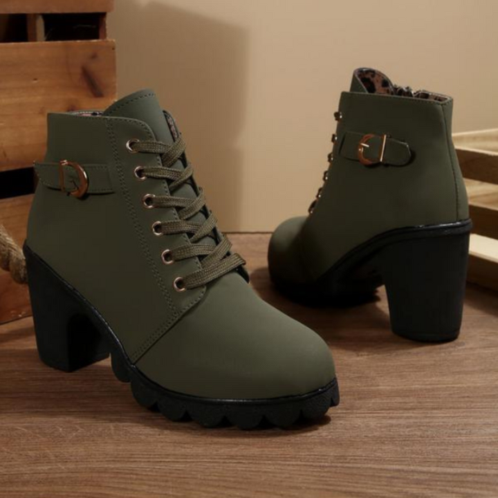 Women's fall/winter orthopedic boots, supportive and stylish with a comfortable block heel for daily wear.