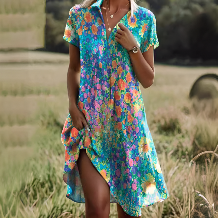 Versatile women's summer midi dress, sleeveless and scoop neck with a waist tie, suitable for beach or casual outings.