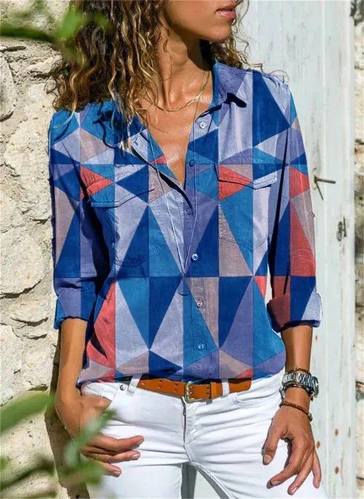 Effortlessly elegant women's relaxed fit summer blouse, ideal for versatile casual chic outfits.