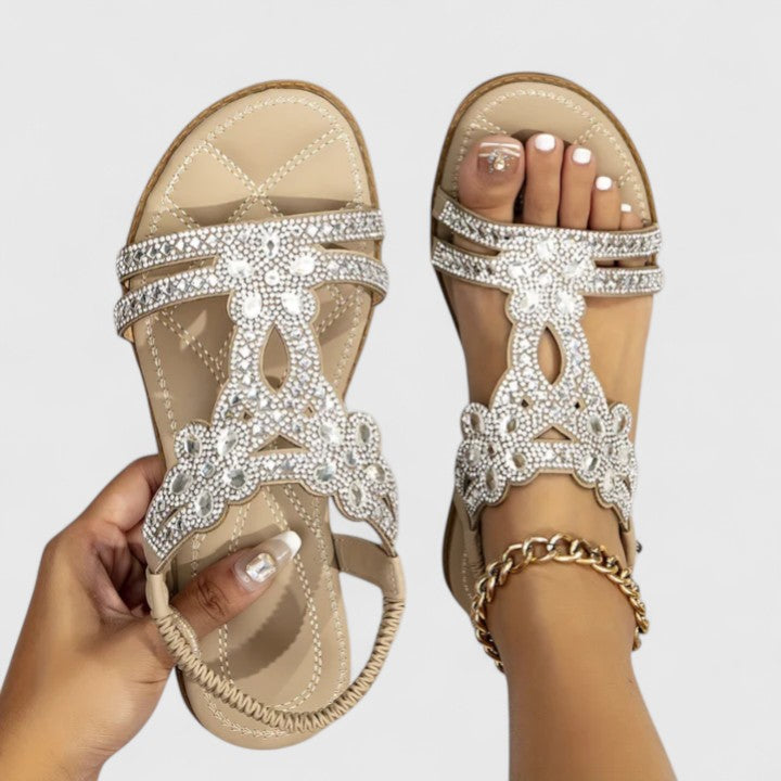 Front view: Women's supportive sandals, showcasing ergonomic design & comfort features.