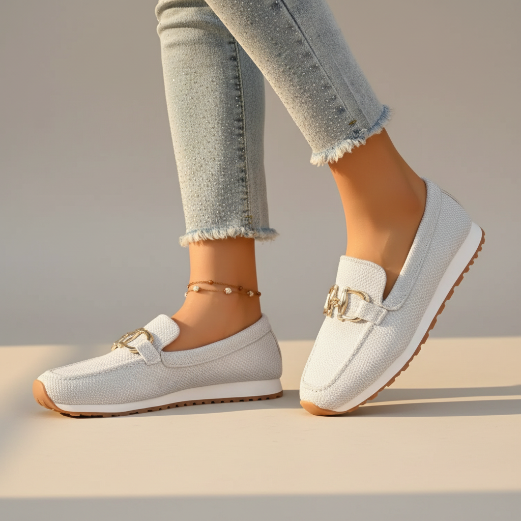 Gray Suzane slip-on loafers for women, orthopedic & cushioned. Perfect for lasting comfort.